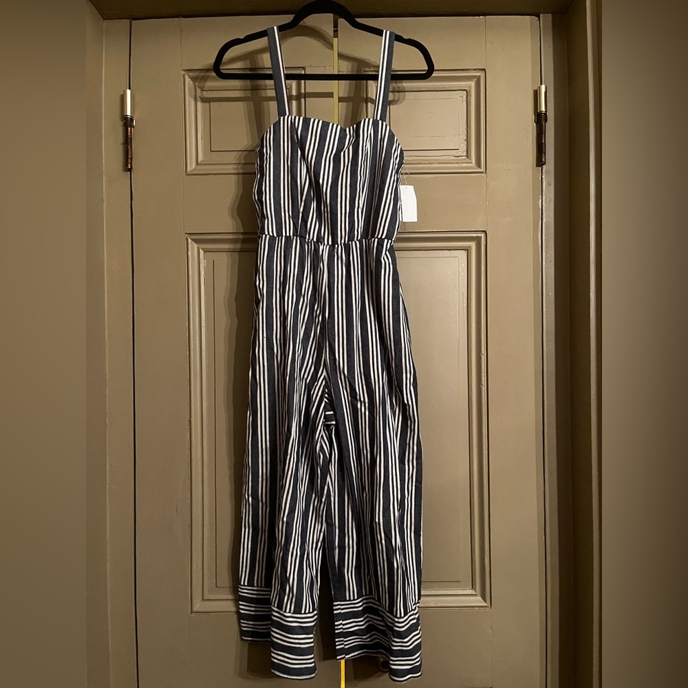 Size XS Striped Navy and White Jumpsuit